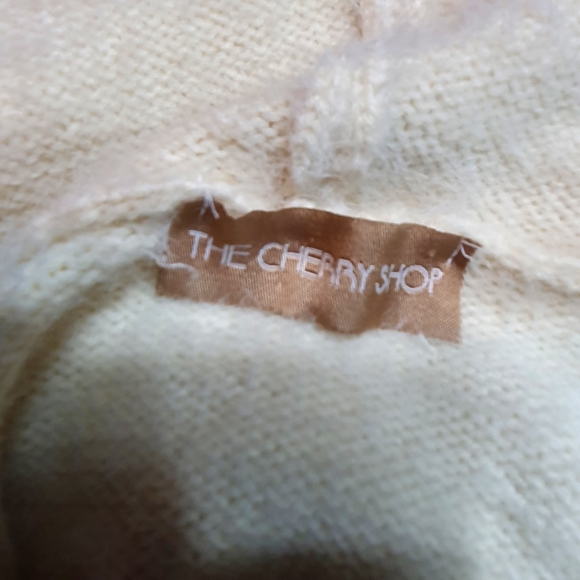 NWOT  longline Cardigan stripe knit  white brown size 6/8 . w" hoodie wool blend - Picture 9 of 9